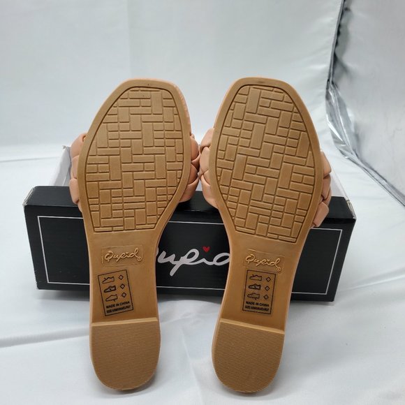 BNWT Qupid blush braided strap slide sandals - Picture 4 of 6